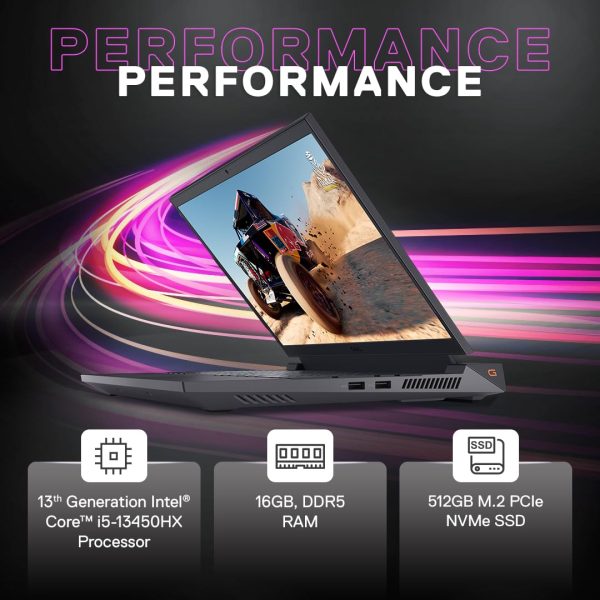Dell Gaming G15 5530 - Intel 13th Gen i5-13450HX - (512GB – 8GB RAM) – Shadow Grey - Image 4