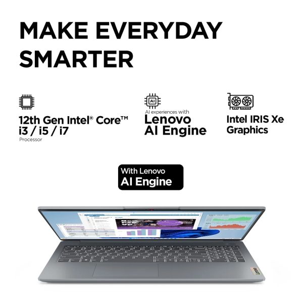 Lenovo Slim 3 - Intel Core i3 12th Gen - (512GB – 8GB RAM) – Grey - Image 6